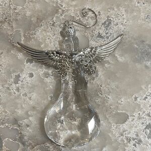Silver and Clear Angel Ornament